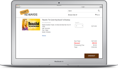 Ticket Rewards Credit Applied at Checkout